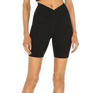 Year of Ours Black Bike Shorts with Marching Bra